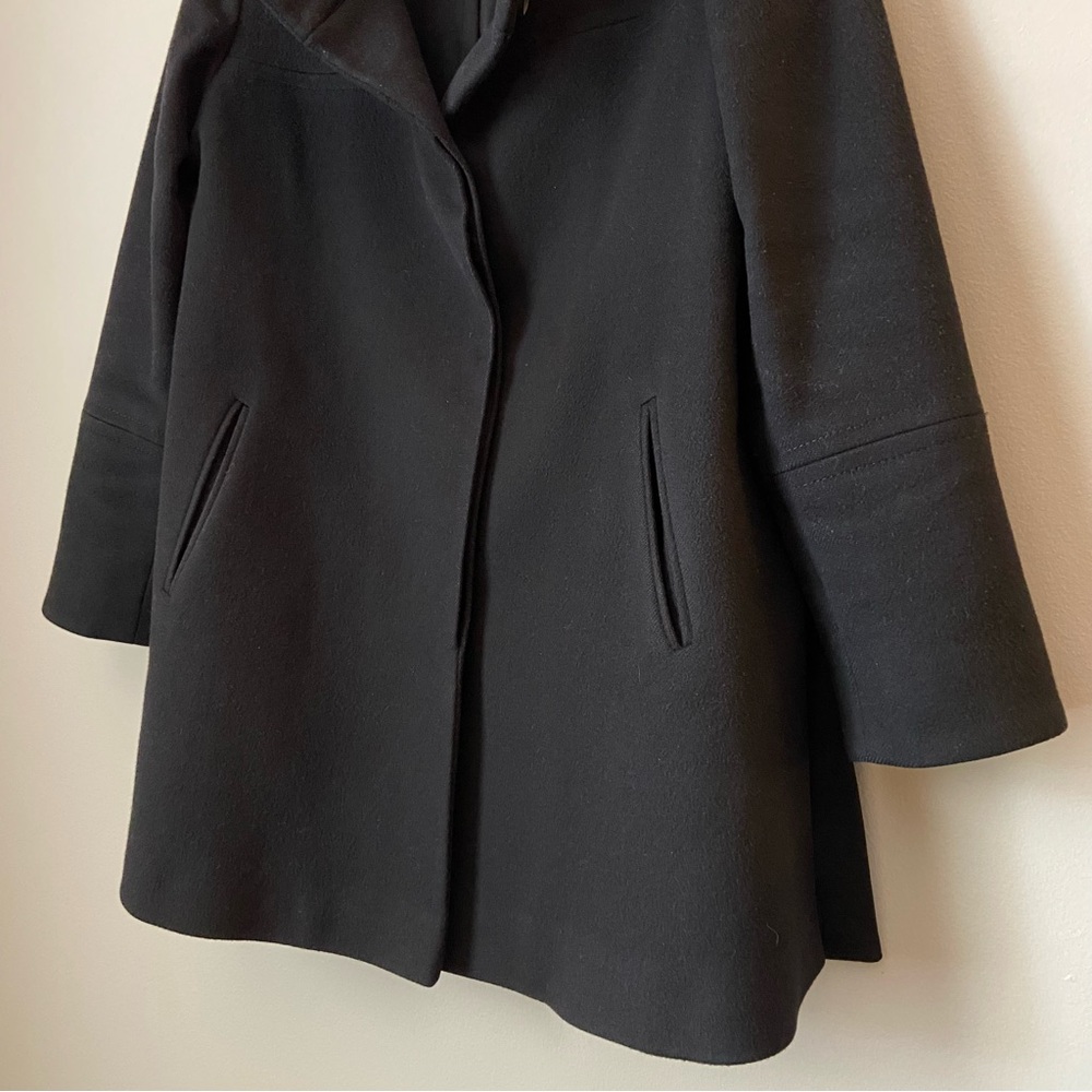 Last Chance FLEURETTE Loro Piana Wool Peacoat Black Size L - Picture 5 of 8